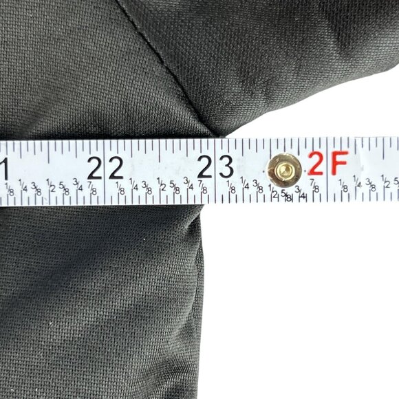 Mens L Hooded Bomber Jacket Black Lined Full Zip Winter Ribbed Hem Warm Pockets - Picture 5 of 7